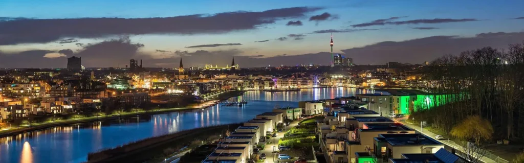 Panorama Dortmund bei nacht