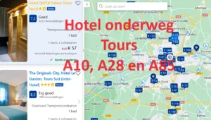 Alle snelweghotels onderweg langs de A10, A28 en A85 in de buurt van Tours