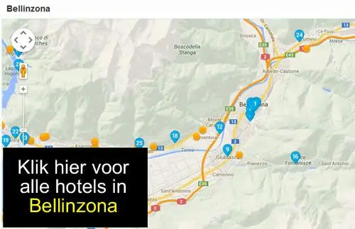 Klik voor alle hotels onderweg in de buurt A2/E35 en A13/E43 Bellinzona op Google Maps kaart