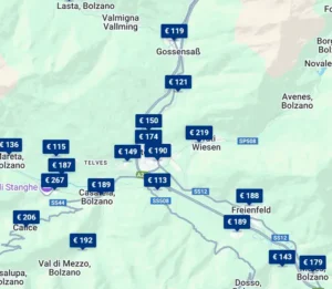 Alle snelweghotels onderweg langs de A22/E35/E45, SS12 en SS44 in de buurt van Sterzing (Italiaans: Vipiteno)
