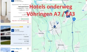 Klik voor alle snelweghotels onderweg langs de A7 / E43 in de buurt van Vöhringen, op Google Maps hotelkaart