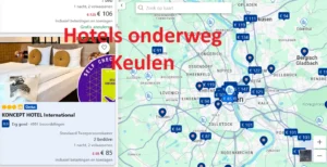 Klik voor alle snelweghotels onderweg langs de A1, A3, A4, A57 en A59 in de buurt van Keulen, op Google Maps kaart