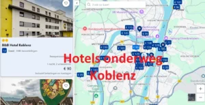 Alle hotels onderweg langs de A48, A61, B9 en B42 in de buurt van Koblenz