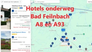 Alle snelweghotels onderweg langs de A8 en A93 in de buurt van Bad Feilnbach, deelstaat Beieren, op Google Maps kaart